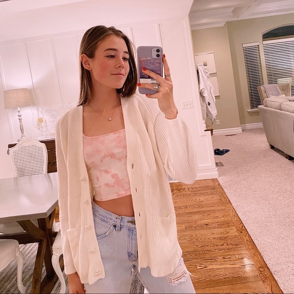 ☼Vintage Knit White Cardigan☼ - Picture 2 of 6